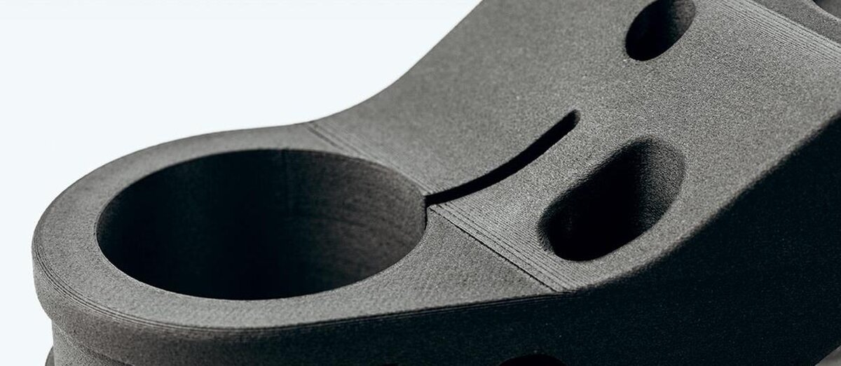 Carbon composite fork part close up