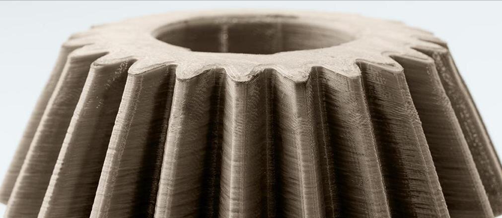 Industrial gear printed in engineering composite